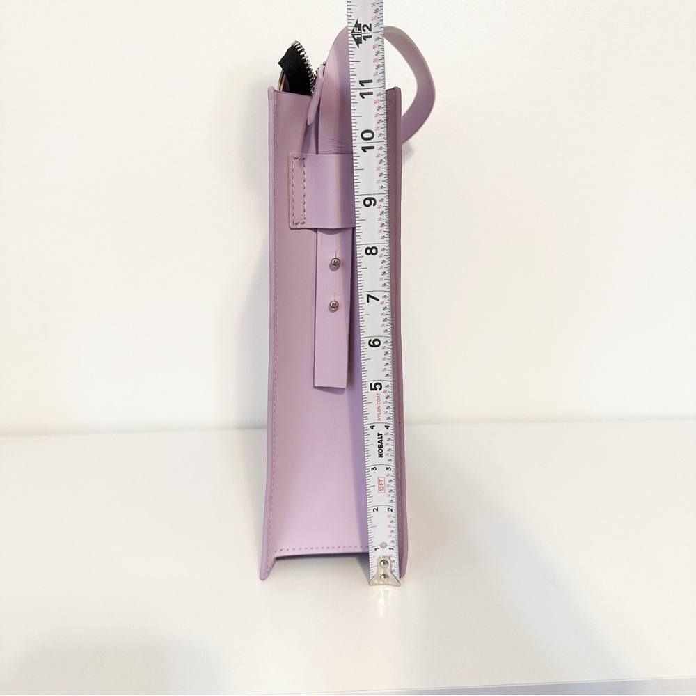 Labienhecha Lavender Leather Structured Minimalist Shoulder Bag Handbag Purse - Picture 6 of 10